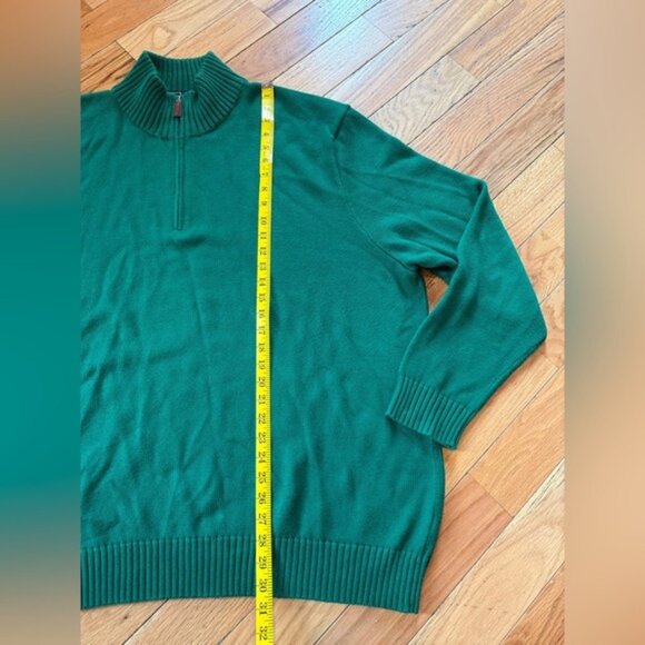 Polo Ralph Lauren Sweater Men’s Sz 4XB Green Orange Pony 1/4 Zip Knit Chunky VTG - Picture 10 of 11